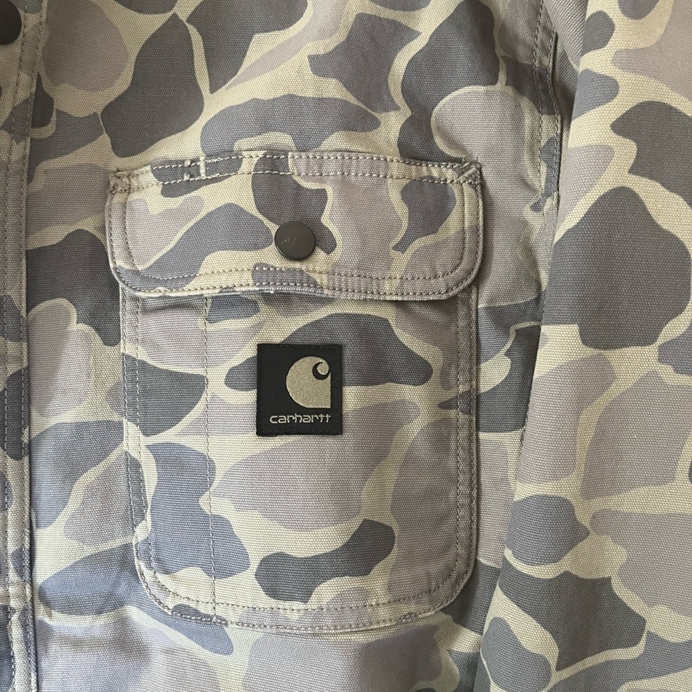 Carhartt RUGGED FLEX® RELAXED FIT CANVAS FLEECE-LINED SHIRT JACKET - Picture 3 of 6